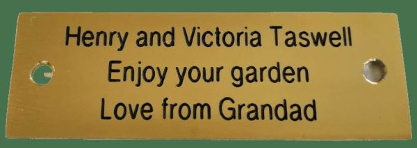75x25mm  3" X 1"  2 Holes Multi-buy, Polished Brass Engraved Plaque Bench Plate Memorial