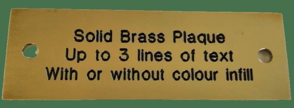 75x25mm  3" X 1"  2 Holes Multi-buy, Polished Brass Engraved Plaque Bench Plate Memorial - Image 2